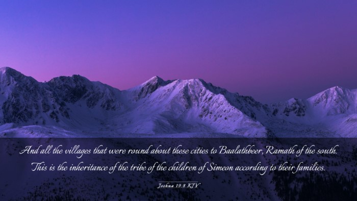 Picture 03 - Joshua 19:8 KJV Desktop Wallpaper - And all the villages that were round about these - Desktop Bible Verse Wallpaper