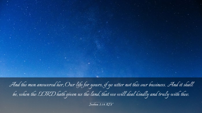 Picture 03 - Joshua 2:14 KJV Desktop Wallpaper - And the men answered her, Our life for yours, if - Desktop Bible Verse Wallpaper