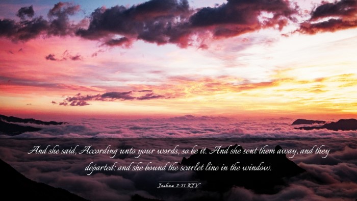 Picture 03 - Joshua 2:21 KJV Desktop Wallpaper - And she said, According unto your words, so be - Desktop Bible Verse Wallpaper