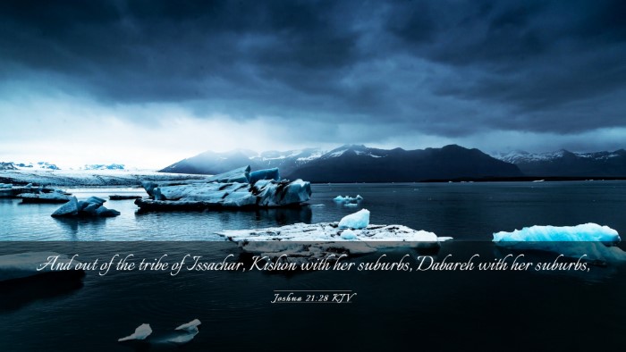 Picture 03 - Joshua 21:28 KJV Desktop Wallpaper - And out of the tribe of Issachar, Kishon with her - Desktop Bible Verse Wallpaper