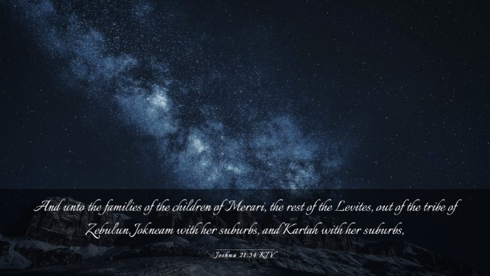 Picture 03 - Joshua 21:34 KJV Desktop Wallpaper - And unto the families of the children of Merari, - Desktop Bible Verse Wallpaper