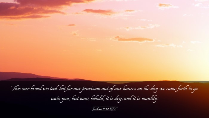 Picture 03 - Joshua 9:12 KJV Desktop Wallpaper - This our bread we took hot for our provision out - Desktop Bible Verse Wallpaper