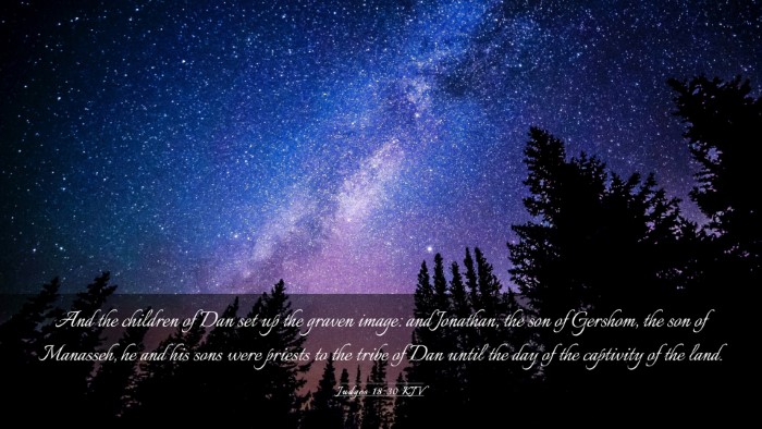Picture 03 - Judges 18:30 KJV Desktop Wallpaper - And the children of Dan set up the graven image: - Desktop Bible Verse Wallpaper