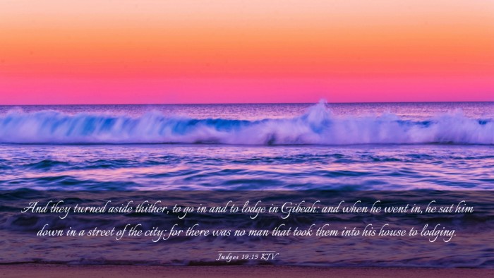 Picture 03 - Judges 19:15 KJV Desktop Wallpaper - And they turned aside thither, to go in and to - Desktop Bible Verse Wallpaper