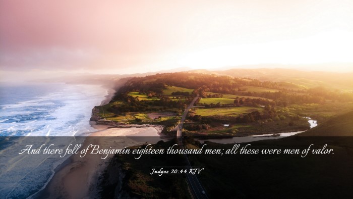 Picture 03 - Judges 20:44 KJV Desktop Wallpaper - And there fell of Benjamin eighteen thousand men; - Desktop Bible Verse Wallpaper