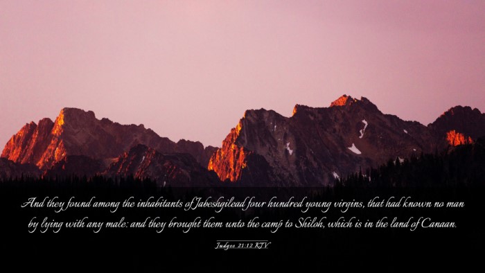 Picture 03 - Judges 21:12 KJV Desktop Wallpaper - And they found among the inhabitants of - Desktop Bible Verse Wallpaper