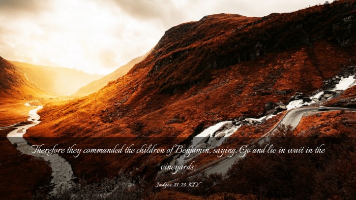 Picture 03 - Judges 21:20 KJV Desktop Wallpaper - Therefore they commanded the children of - Desktop Bible Verse Wallpaper