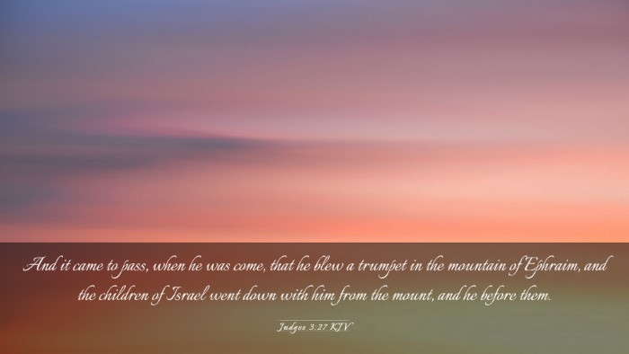 Picture 03 - Judges 3:27 KJV Desktop Wallpaper - And it came to pass, when he was come, that he - Desktop Bible Verse Wallpaper