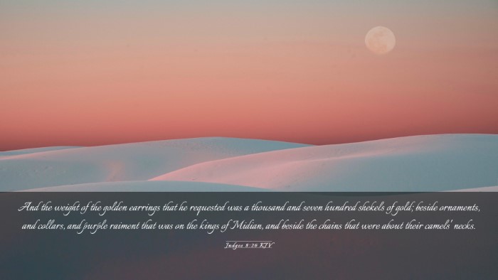 Picture 03 - Judges 8:26 KJV Desktop Wallpaper - And the weight of the golden earrings that he - Desktop Bible Verse Wallpaper