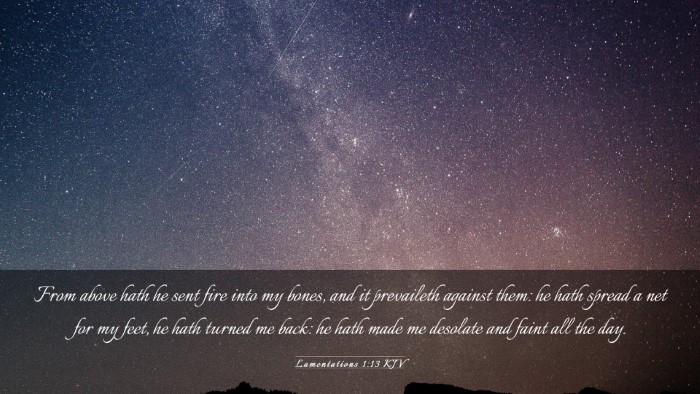 Picture 03 - Lamentations 1:13 KJV Desktop Wallpaper - From above hath he sent fire into my bones, and - Desktop Bible Verse Wallpaper
