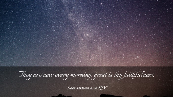Picture 03 - Lamentations 3:23 KJV Desktop Wallpaper - They are new every morning: great is thy - Desktop Bible Verse Wallpaper