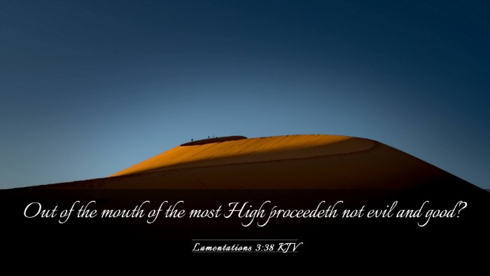 Picture 03 - Lamentations 3:38 KJV Desktop Wallpaper - Out of the mouth of the most High proceedeth not - Desktop Bible Verse Wallpaper