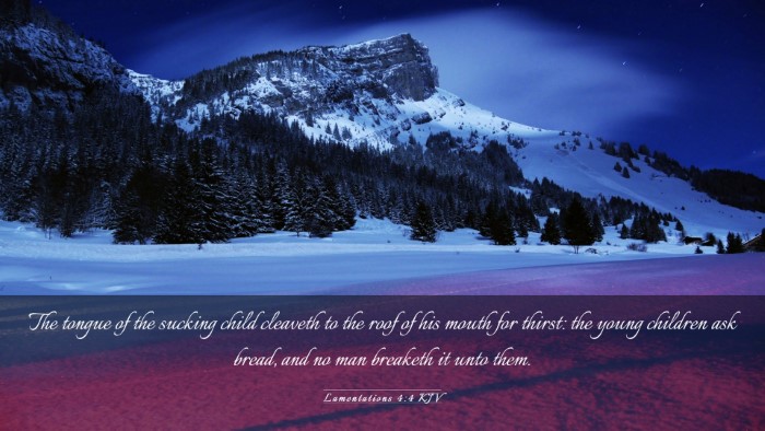 Picture 03 - Lamentations 4:4 KJV Desktop Wallpaper - The tongue of the sucking child cleaveth to the - Desktop Bible Verse Wallpaper