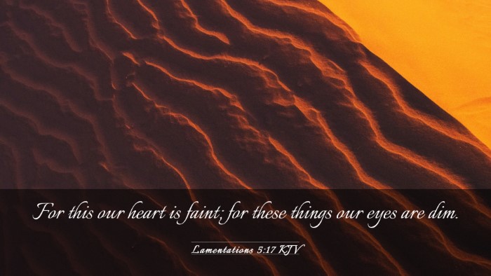 Picture 03 - Lamentations 5:17 KJV Desktop Wallpaper - For this our heart is faint; for these things our - Desktop Bible Verse Wallpaper