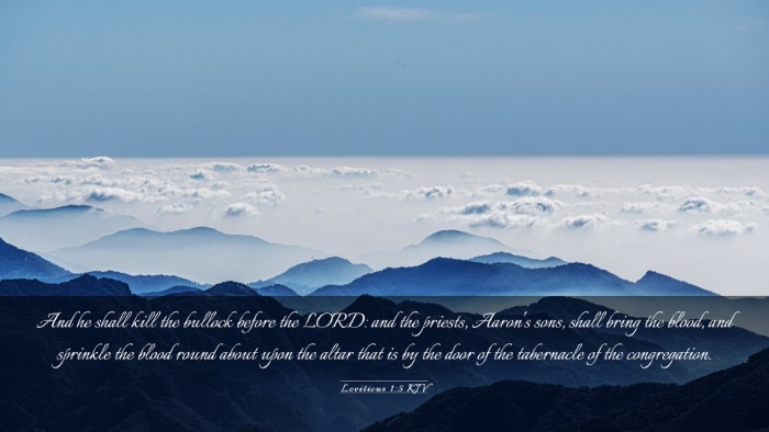 Picture 03 - Leviticus 1:5 KJV Desktop Wallpaper - And he shall kill the bullock before the LORD: - Desktop Bible Verse Wallpaper