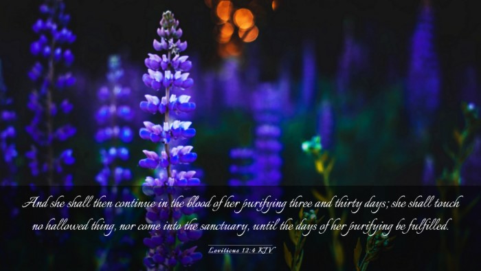 Picture 03 - Leviticus 12:4 KJV Desktop Wallpaper - And she shall then continue in the blood of her - Desktop Bible Verse Wallpaper