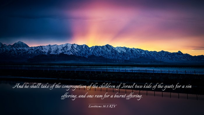 Picture 03 - Leviticus 16:5 KJV Desktop Wallpaper - And he shall take of the congregation of the - Desktop Bible Verse Wallpaper
