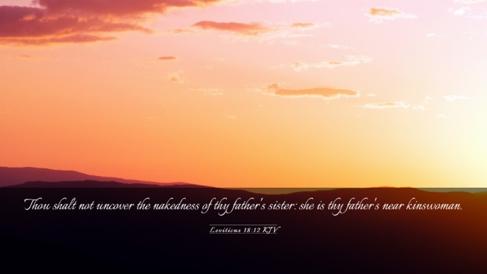 Picture 03 - Leviticus 18:12 KJV Desktop Wallpaper - Thou shalt not uncover the nakedness of thy - Desktop Bible Verse Wallpaper