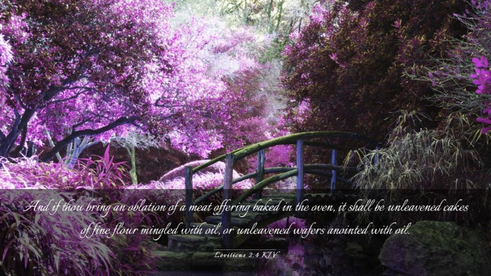 Picture 03 - Leviticus 2:4 KJV Desktop Wallpaper - And if thou bring an oblation of a meat offering - Desktop Bible Verse Wallpaper