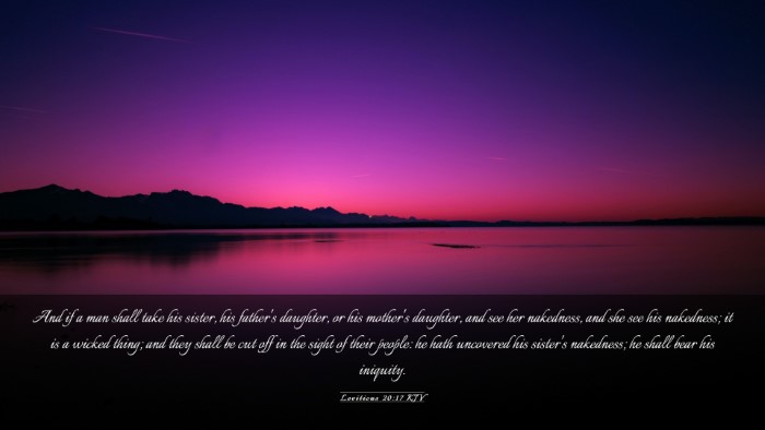 Picture 03 - Leviticus 20:17 KJV Desktop Wallpaper - And if a man shall take his sister, his father's - Desktop Bible Verse Wallpaper