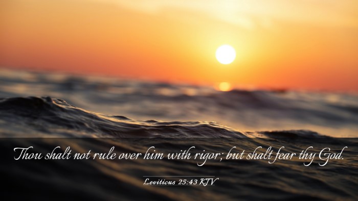 Picture 03 - Leviticus 25:43 KJV Desktop Wallpaper - Thou shalt not rule over him with rigor; but - Desktop Bible Verse Wallpaper
