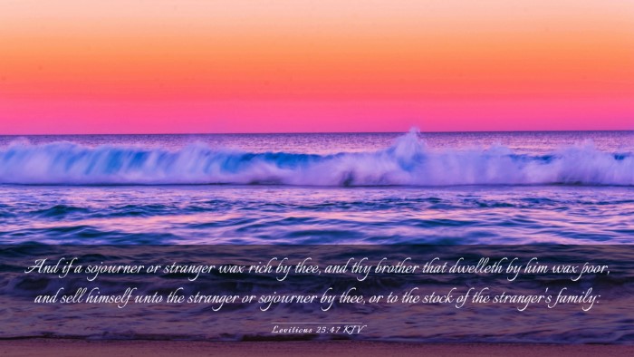 Picture 03 - Leviticus 25:47 KJV Desktop Wallpaper - And if a sojourner or stranger wax rich by thee, - Desktop Bible Verse Wallpaper