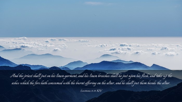 Picture 03 - Leviticus 6:10 KJV Desktop Wallpaper - And the priest shall put on his linen garment, - Desktop Bible Verse Wallpaper