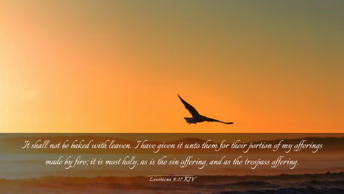 Picture 03 - Leviticus 6:17 KJV Desktop Wallpaper - It shall not be baked with leaven. I have given - Desktop Bible Verse Wallpaper