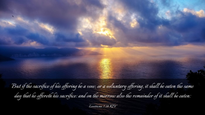 Picture 03 - Leviticus 7:16 KJV Desktop Wallpaper - But if the sacrifice of his offering be a vow, or - Desktop Bible Verse Wallpaper