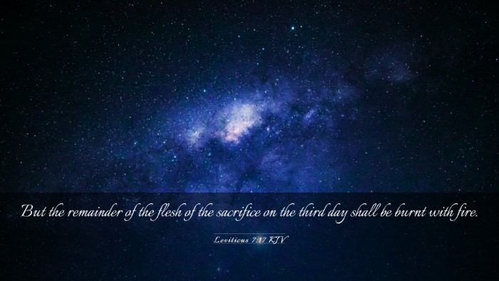 Picture 03 - Leviticus 7:17 KJV Desktop Wallpaper - But the remainder of the flesh of the sacrifice - Desktop Bible Verse Wallpaper
