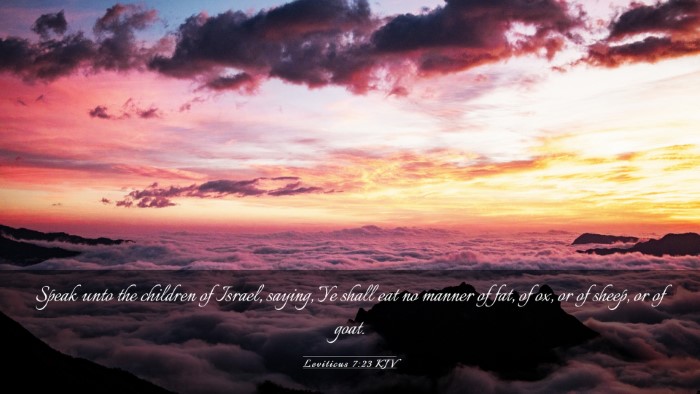 Picture 03 - Leviticus 7:23 KJV Desktop Wallpaper - Speak unto the children of Israel, saying, Ye - Desktop Bible Verse Wallpaper