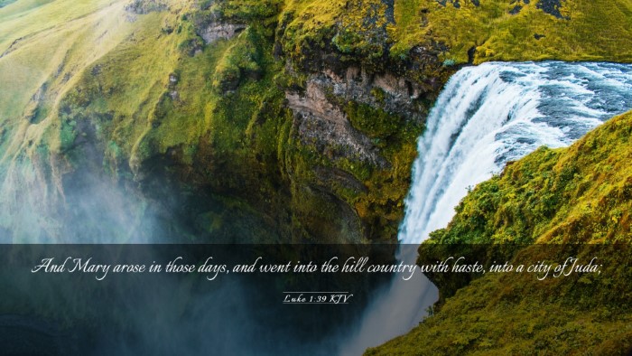 Picture 03 - Luke 1:39 KJV Desktop Wallpaper - And Mary arose in those days, and went into the - Desktop Bible Verse Wallpaper