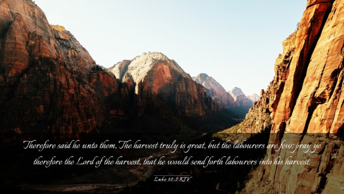 Picture 03 - Luke 10:2 KJV Desktop Wallpaper - Therefore said he unto them, The harvest truly is - Desktop Bible Verse Wallpaper