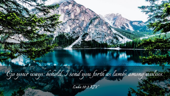 Picture 03 - Luke 10:3 KJV Desktop Wallpaper - Go your ways: behold, I send you forth as lambs - Desktop Bible Verse Wallpaper