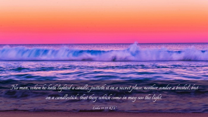 Picture 03 - Luke 11:33 KJV Desktop Wallpaper - No man, when he hath lighted a candle, putteth it - Desktop Bible Verse Wallpaper
