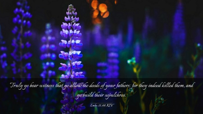 Picture 03 - Luke 11:48 KJV Desktop Wallpaper - Truly ye bear witness that ye allow the deeds of - Desktop Bible Verse Wallpaper