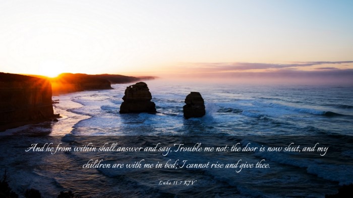 Picture 03 - Luke 11:7 KJV Desktop Wallpaper - And he from within shall answer and say, Trouble - Desktop Bible Verse Wallpaper