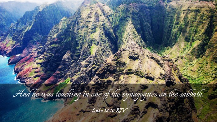 Picture 03 - Luke 13:10 KJV Desktop Wallpaper - And he was teaching in one of the synagogues on - Desktop Bible Verse Wallpaper