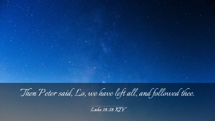 Picture 03 - Luke 18:28 KJV Desktop Wallpaper - Then Peter said, Lo, we have left all, and - Desktop Bible Verse Wallpaper