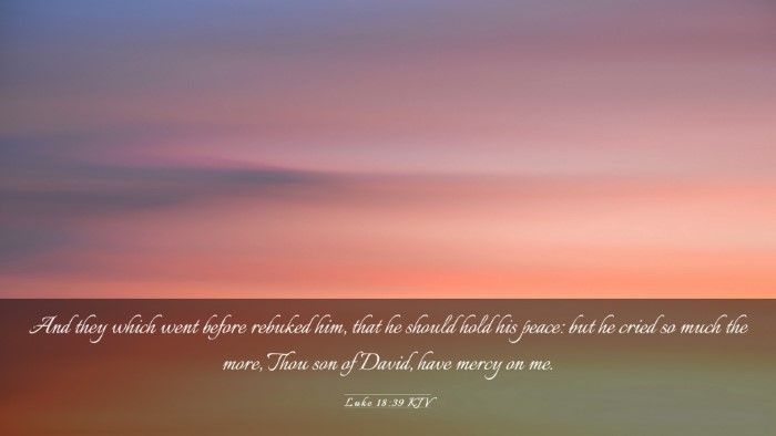 Picture 03 - Luke 18:39 KJV Desktop Wallpaper - And they which went before rebuked him, that he - Desktop Bible Verse Wallpaper