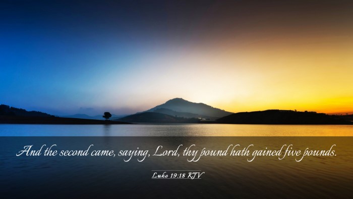 Picture 03 - Luke 19:18 KJV Desktop Wallpaper - And the second came, saying, Lord, thy pound hath - Desktop Bible Verse Wallpaper