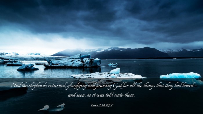 Picture 03 - Luke 2:20 KJV Desktop Wallpaper - And the shepherds returned, glorifying and - Desktop Bible Verse Wallpaper