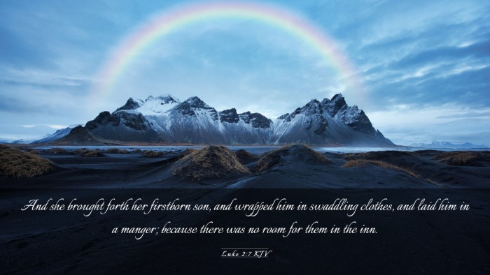Picture 03 - Luke 2:7 KJV Desktop Wallpaper - And she brought forth her firstborn son, and - Desktop Bible Verse Wallpaper