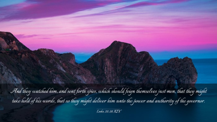 Picture 03 - Luke 20:20 KJV Desktop Wallpaper - And they watched him, and sent forth spies, which - Desktop Bible Verse Wallpaper