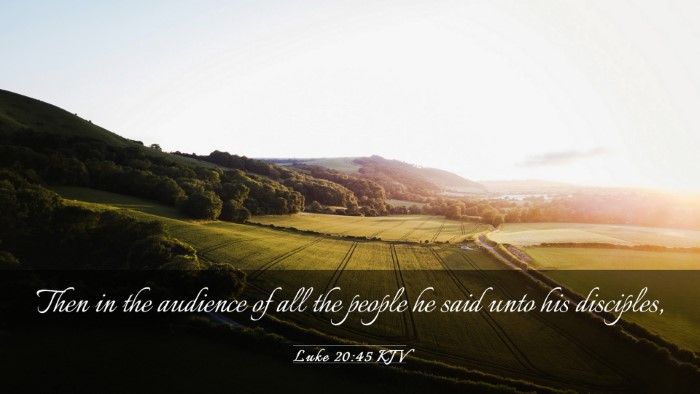 Picture 03 - Luke 20:45 KJV Desktop Wallpaper - Then in the audience of all the people he said - Desktop Bible Verse Wallpaper