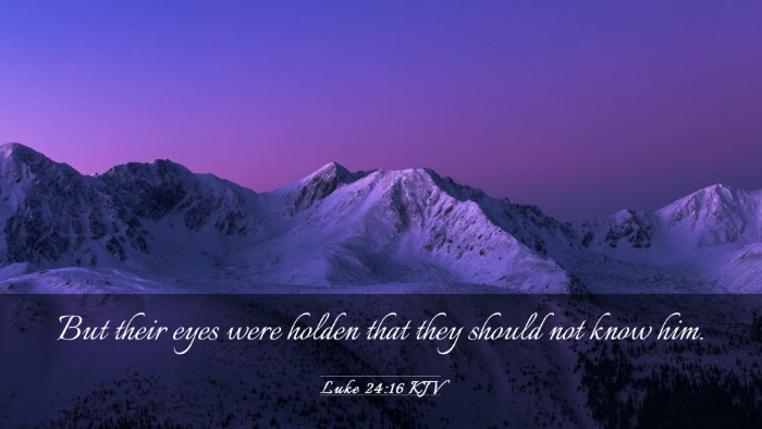 Picture 03 - Luke 24:16 KJV Desktop Wallpaper - But their eyes were holden that they should not - Desktop Bible Verse Wallpaper