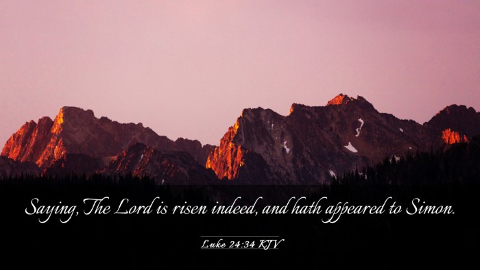 Picture 03 - Luke 24:34 KJV Desktop Wallpaper - Saying, The Lord is risen indeed, and hath - Desktop Bible Verse Wallpaper
