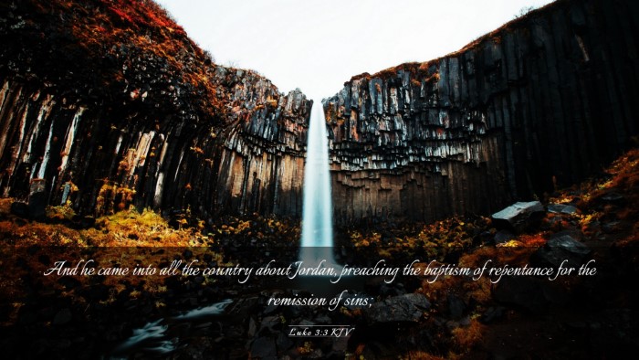 Picture 03 - Luke 3:3 KJV Desktop Wallpaper - And he came into all the country about Jordan, - Desktop Bible Verse Wallpaper