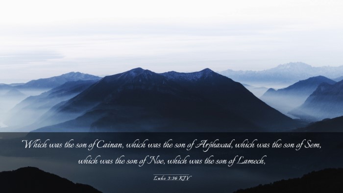 Picture 03 - Luke 3:36 KJV Desktop Wallpaper - Which was the son of Cainan, which was the son of - Desktop Bible Verse Wallpaper