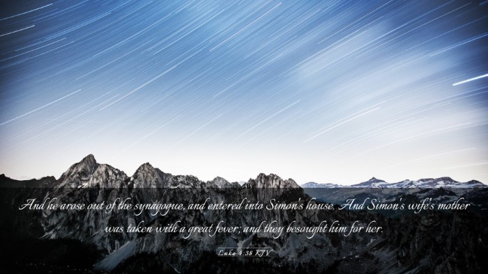 Picture 03 - Luke 4:38 KJV Desktop Wallpaper - And he arose out of the synagogue, and entered - Desktop Bible Verse Wallpaper